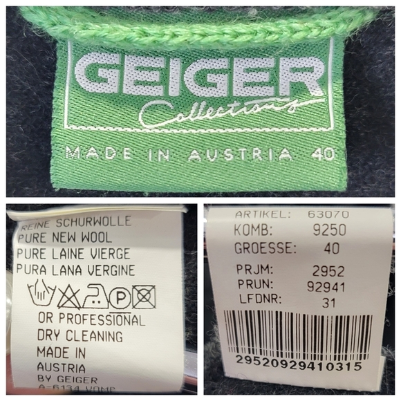 Geiger Austria Grey Boiled Wool Jacket Mock Neck Button Coat Women’s EU 40 US M - Picture 15 of 17